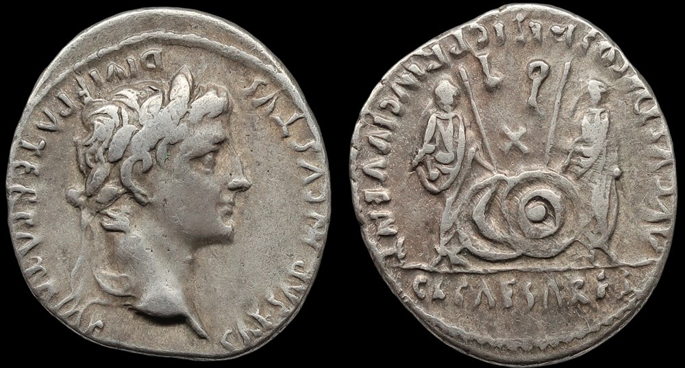 Empire, Auguste, Caius et Lucius, denier de Lyon monnaies antiques romaines imperiales republicaines empire auguste caius et lucius denier de lyon