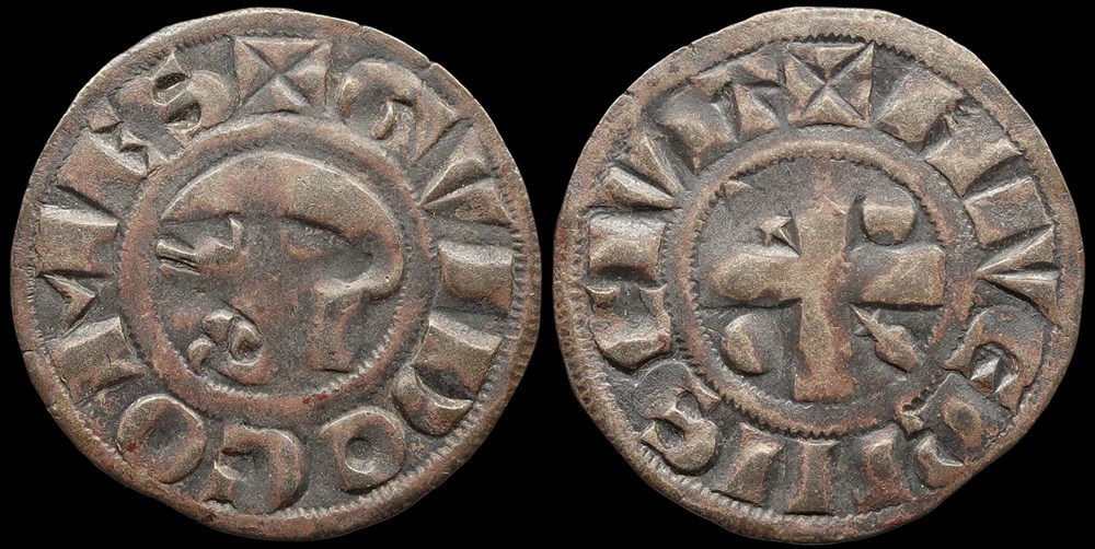 Comté de Nevers, denier de Gui II monnaies europe medievale a france feodales comte de nevers denier de gui ii