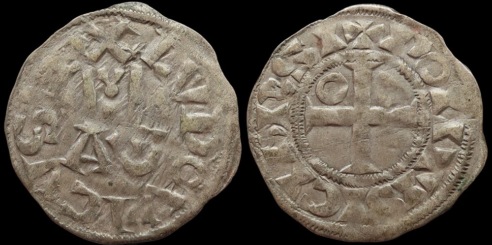 1108-1137 Louis VI, denier de Pontoise, 4ème type monnaies europe medievale a france royales 1108 1137 louis vi denier de pontoise 4eme type