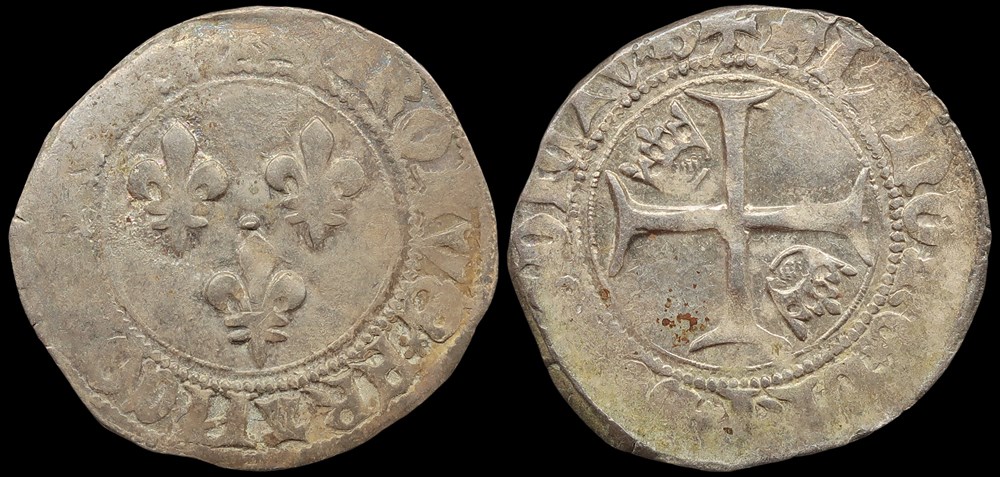 monnaies europe medievale france royales 1422 1461 charles vii petit blanc aux trois lis bourges