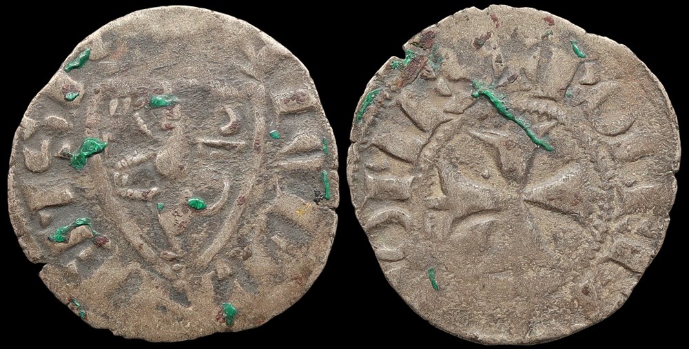 Comté de Nevers, denier de Robert de Flandre, dit Robert de Dampierre monnaies europe medievale france feodales comte de nevers denier de robert de flandre dit robert de dampierre