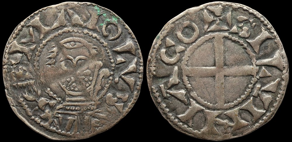 Prieuré de Souvigny, denier anonyme monnaies europe medievale france feodales prieure de souvigny denier anonyme