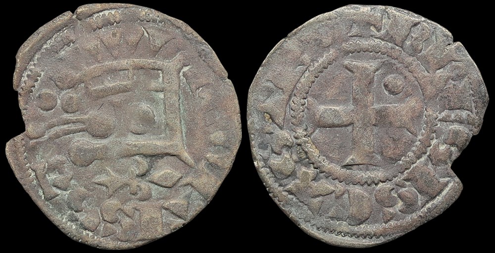 Comté de Blois, obole de Jeanne de Châtillon monnaies europe medievale france feodales comte de blois obole de jeanne de chatillon