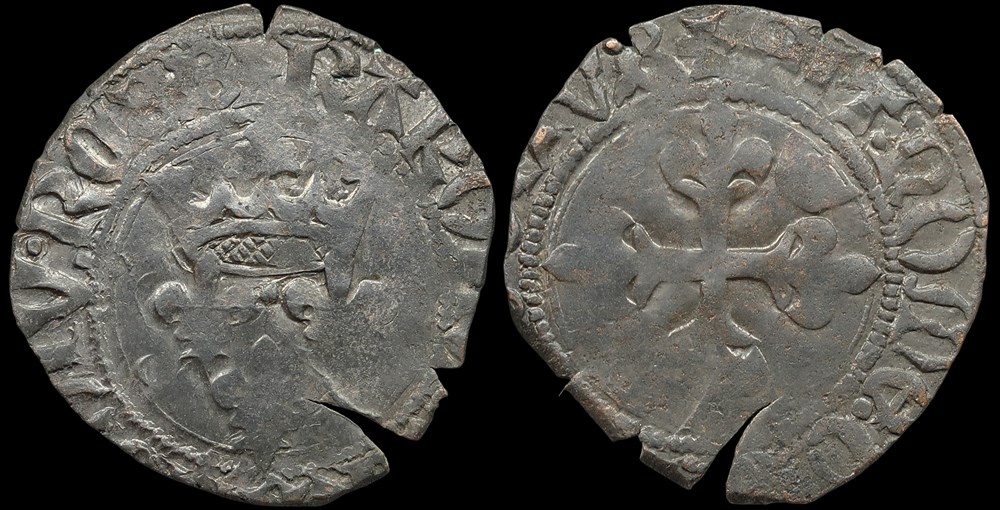 1418-1422 Dauphin Charles régent, gros dit "florette", Bourges, 16ème émission monnaies europe medievale france royales 1418 1422 dauphin charles regent gros dit florette bourges 16eme emission