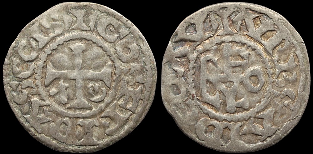 Comté d'Anjou, denier de Geoffroi II monnaies europe medievale france feodales comte anjou denier de geoffroi ii