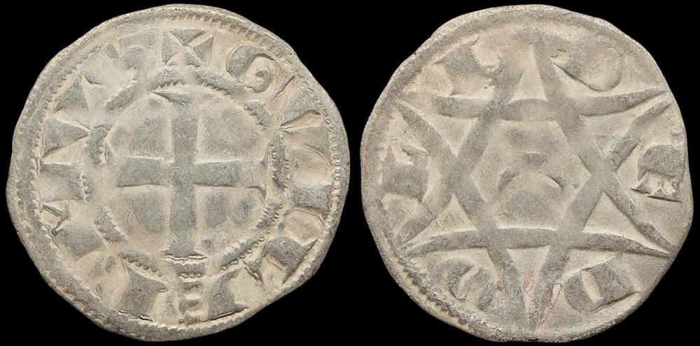 Seigneurie de Déols, denier de Guillaume de Chauvigny monnaies europe medievale france feodales seigneurie de deols denier de guillaume de chauvigny
