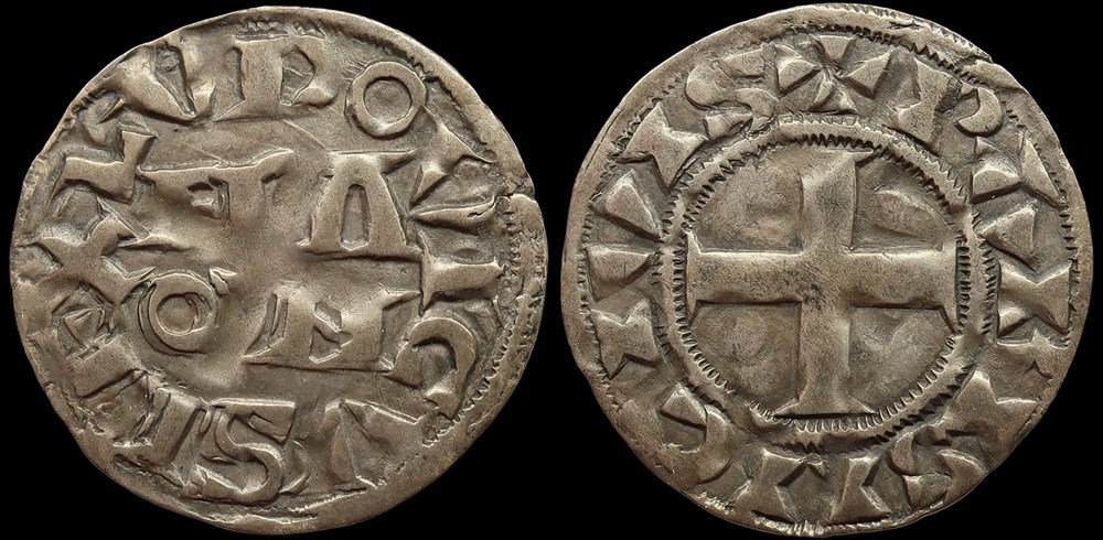 monnaies europe medievale france royales 1137 1180 louis vii denier de paris 3eme type