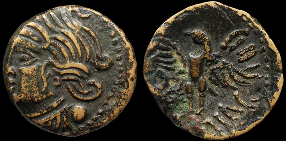 Bituriges Cubes, bronze CALIAGIID à l’aiglon monnaies antiques celtes bituriges cubes bronze caliagiid a l aiglon