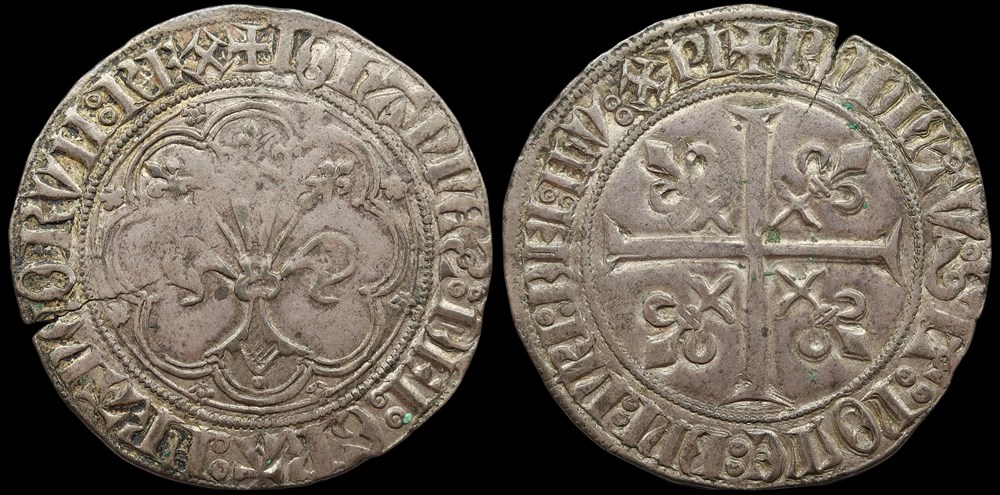 1350-1364 Jean II, gros à la fleur de lis, 1ère émission monnaies europe medievale france royales 1350 1364 jean ii gros a la fleur de lis 1ere emission