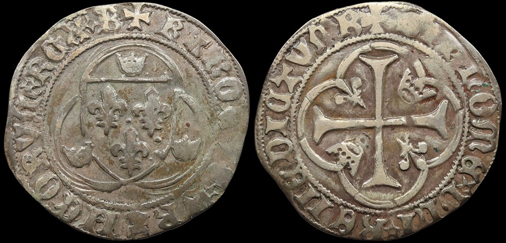 monnaies europe medievale france royales 1422 1461 charles vii blanc a la couronne bourges 4eme emission