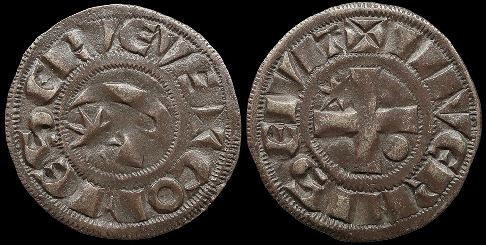 Comté de Nevers, denier de Hervé de Donzy monnaies europe medievale a france feodales comte de nevers denier de herve de donzy