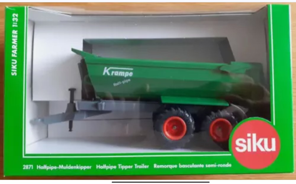Siku 2871C - Remorque Krampe Half Pipe modeles reduits vehicules agricoles siku 2871c remorque krampe half pipe