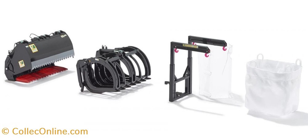 Wiking 7386 - Set 3 godets pour chargeur ed noir modeles reduits vehicules agricoles wiking 7386 set 3 godets pour chargeur ed noir