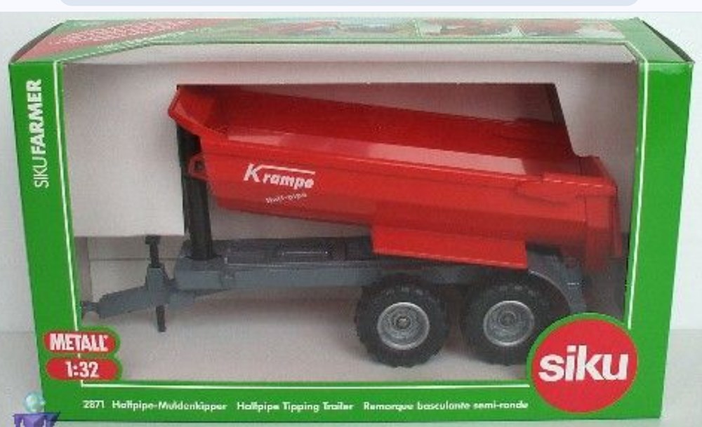 Siku 2871B - Remorque Krampe Half Pipe modeles reduits vehicules agricoles siku 2871b remorque krampe half pipe