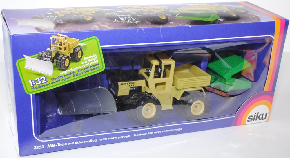 Siku 3151 - Set tracteur MB Trac 800 avec lame et caisse - X sans boîte modeles reduits vehicules agricoles mercedes siku 3151 set tracteur mb trac 800 avec lame et caisse x sans boite