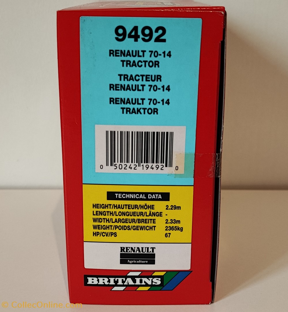 modeles reduits vehicules agricoles britains 09492 tracteur renault 70 14 ok