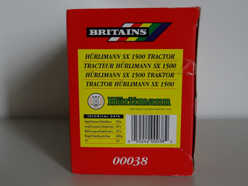 modeles reduits vehicules agricoles britains 00038 tracteur hurlimann sx 1500 ok