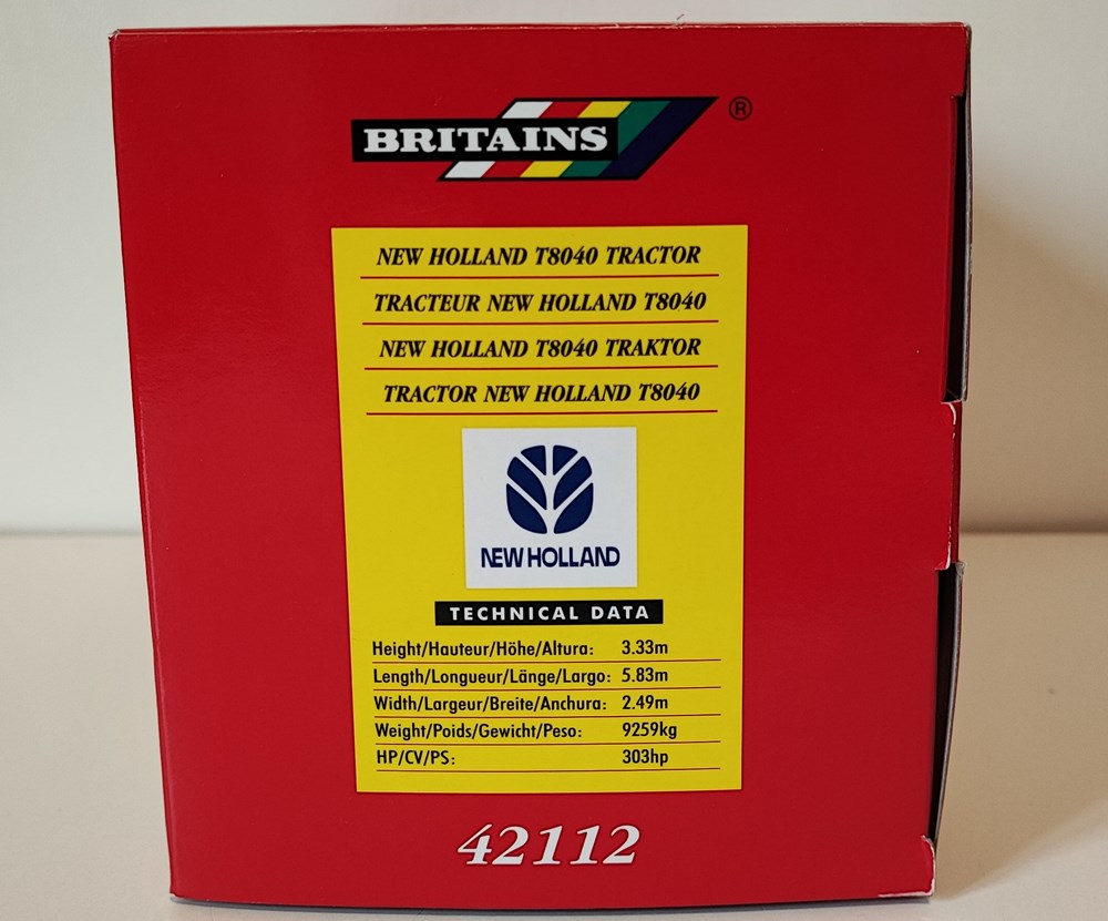 09/2024 - Britains 42112 - Tracteur New Holland T8040 - X modeles reduits vehicules agricoles 09 2024 britains 42112 tracteur new holland t8040 x