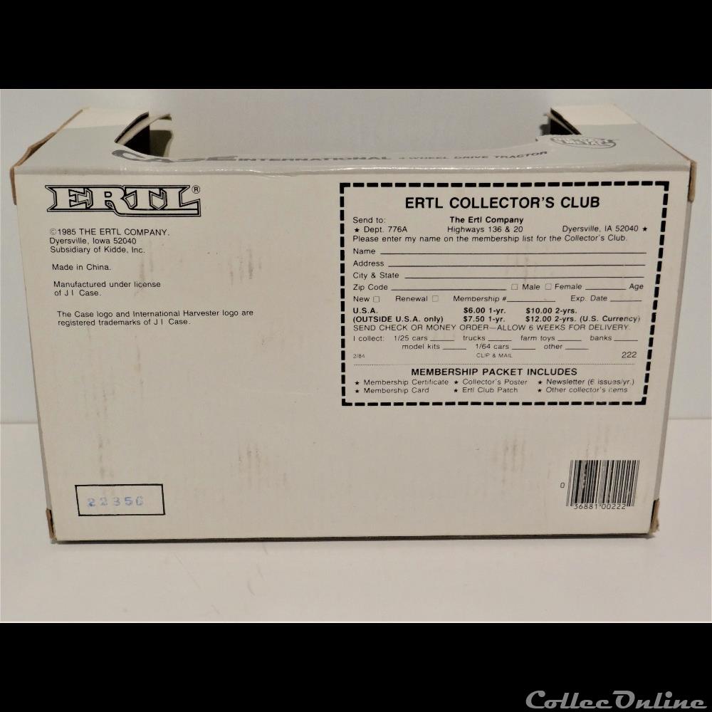 modele reduit vehicule agricole ertl 222b case ih 4894 oui