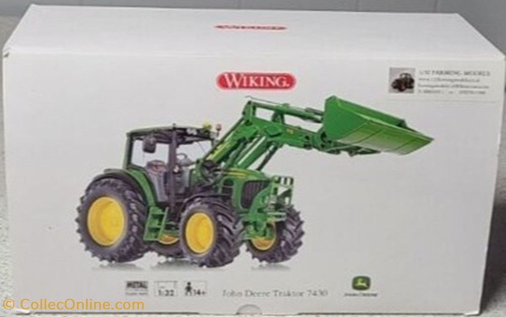 Wiking 7309 - Tracteur John Deere JD 7430 avec chargeur modeles reduits vehicules agricoles wiking 7309 tracteur john deere jd 7430 avec chargeur