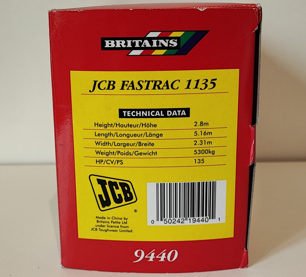 modeles reduits vehicules agricoles new holland britains 09440 tracteur jcb fastrac 1135 ok