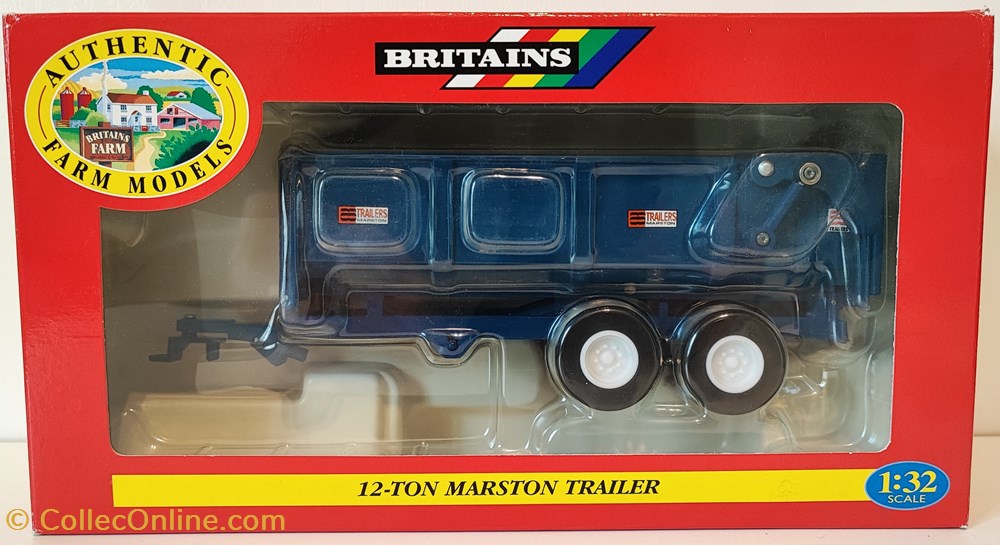 modeles reduits vehicules agricoles britains 00049 remorque marston 12 t bleue ok