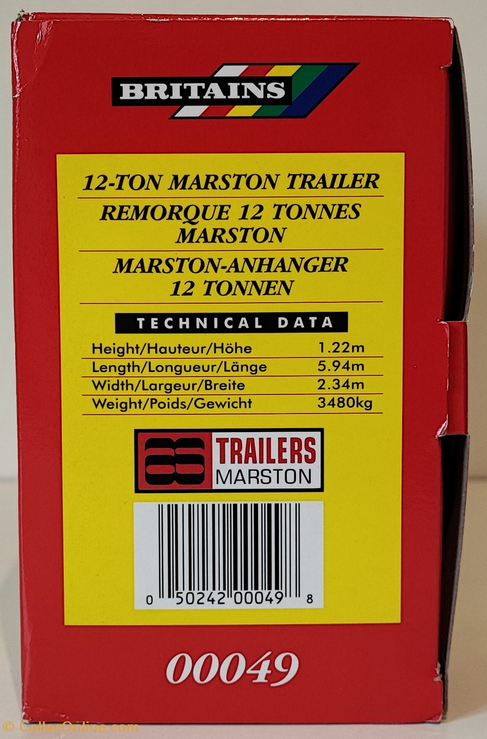modeles reduits vehicules agricoles britains 00049 remorque marston 12 t bleue ok