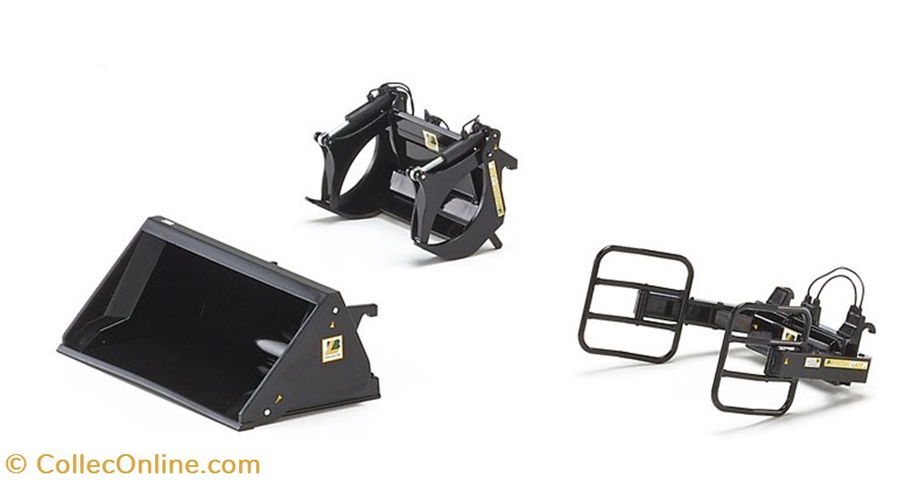 Wiking 7385 - Set 3 godets pour chargeur ed noir modeles reduits vehicules agricoles wiking 7385 set 3 godets pour chargeur ed noir