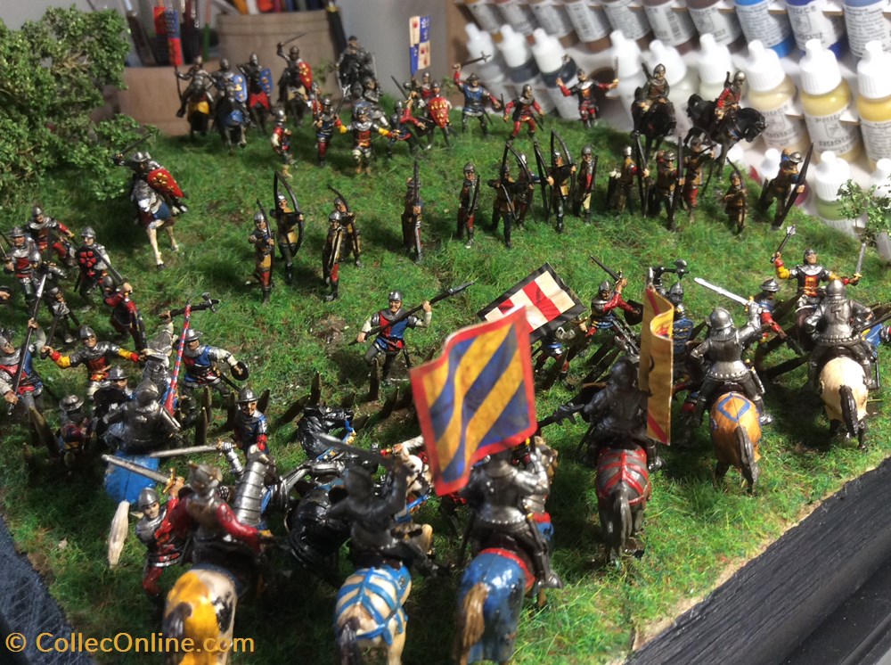 La bataille de Crecy, 1346 4 figurines historique la bataille de crecy 1346