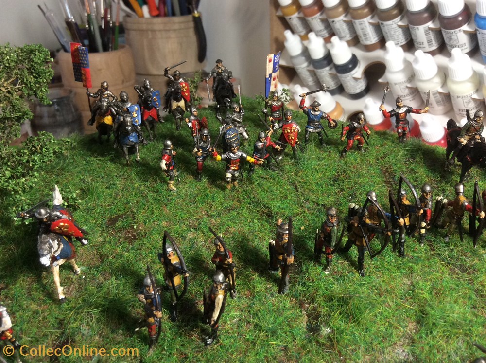 La bataille de Crecy, 1346 3 figurines historique la bataille de crecy 1346