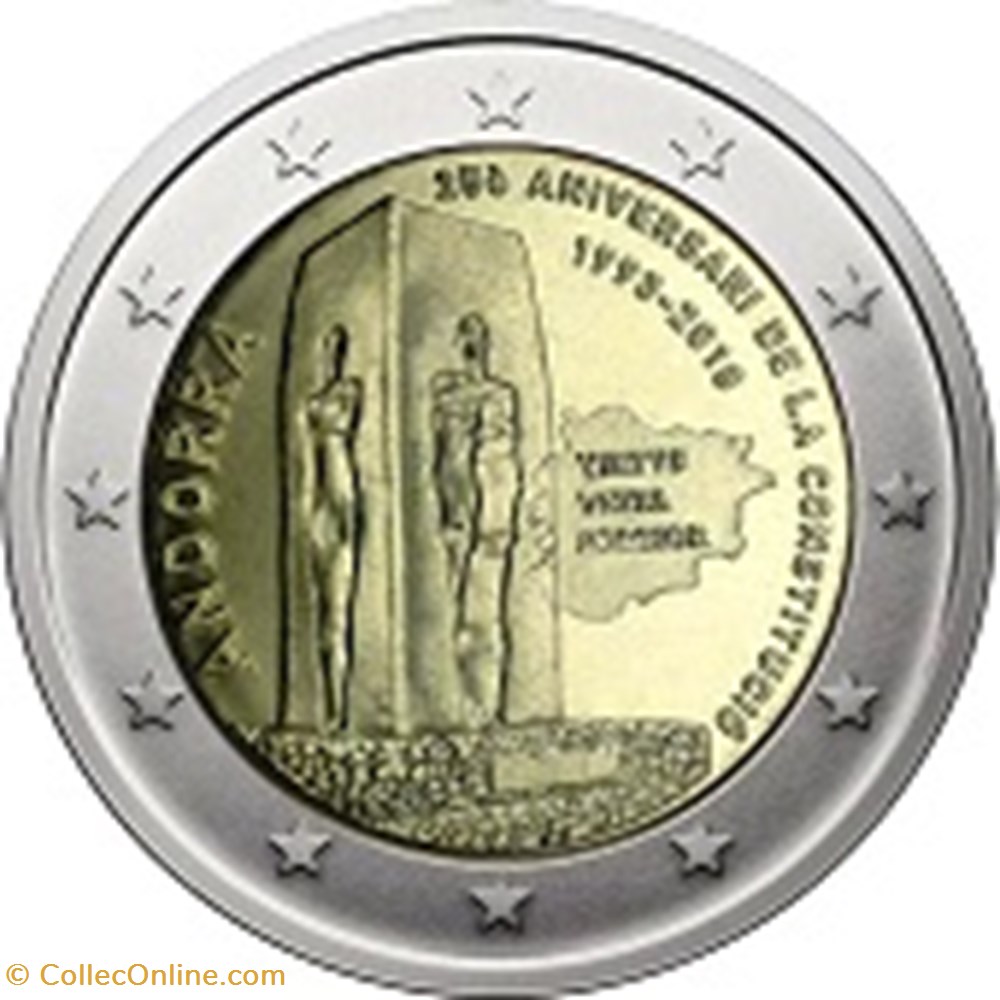 monnaies 2018 andorre 25 eme anniversaire constitution