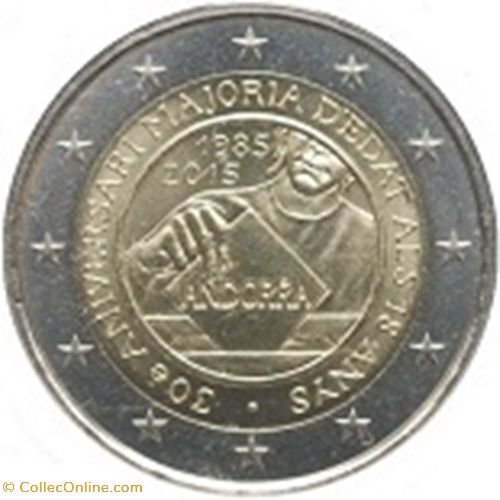 2015-andorre-30eme-anniversaire monnaies 2015 andorre 30eme anniversaire