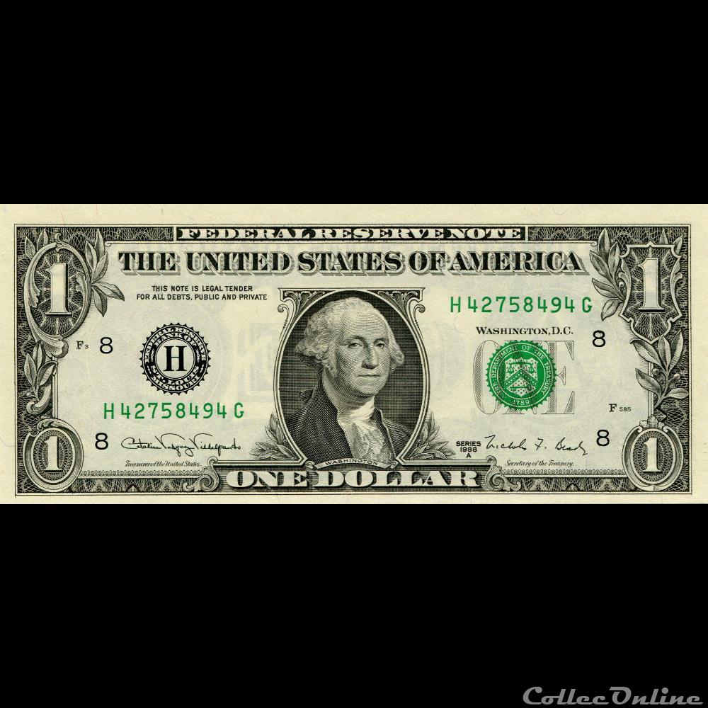 billet amerique du nord etat uni h 1 federal reserve notes small size 1988a series