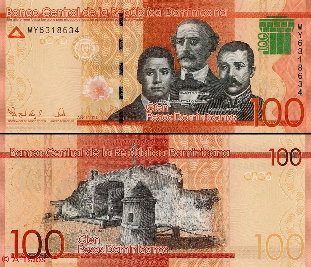 RÉPUBLIQUE DOMINICAINE - PICK 190g - 100 PESOS DE ORO - 2021 billets amerique centrale et caraibes republique dominicaine pick 190g 100 pesos de oro 2021