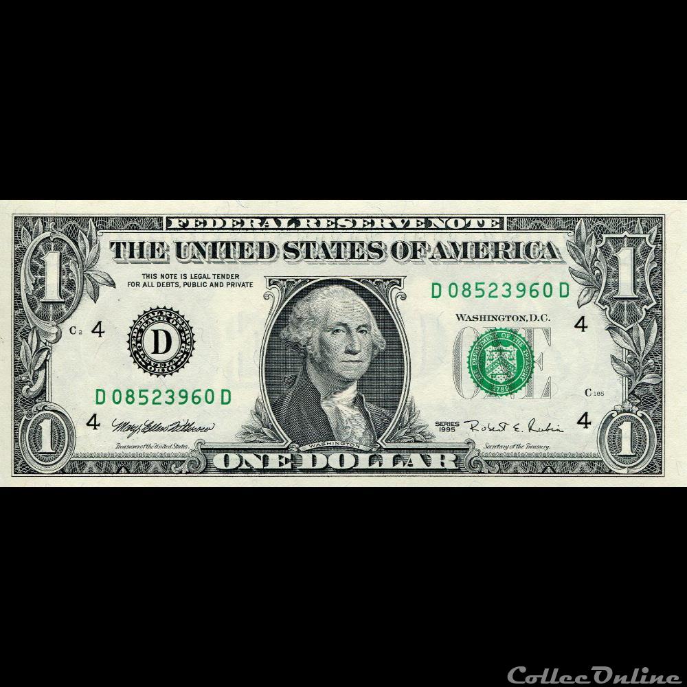 billet amerique du nord etat uni d 1 federal reserve notes small size 1995 series