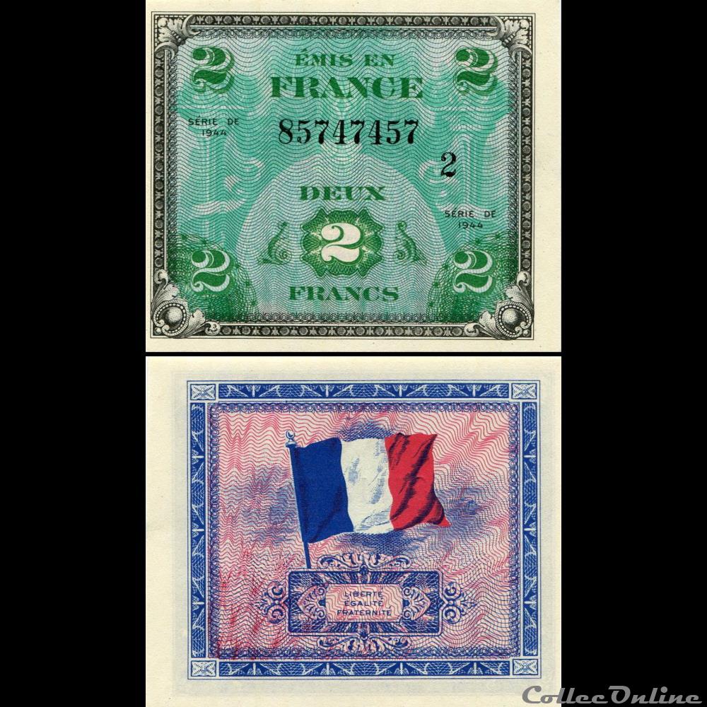 billet 2 francs 1944 valeur