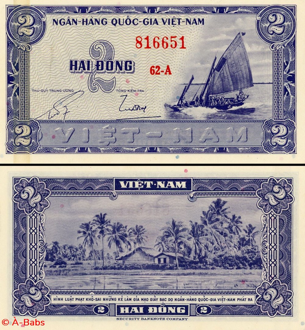 VIETNAM - PICK 012 a - 2 ÐONG - 1955 billets asie vietnam pick 012 a 2 ong 1955