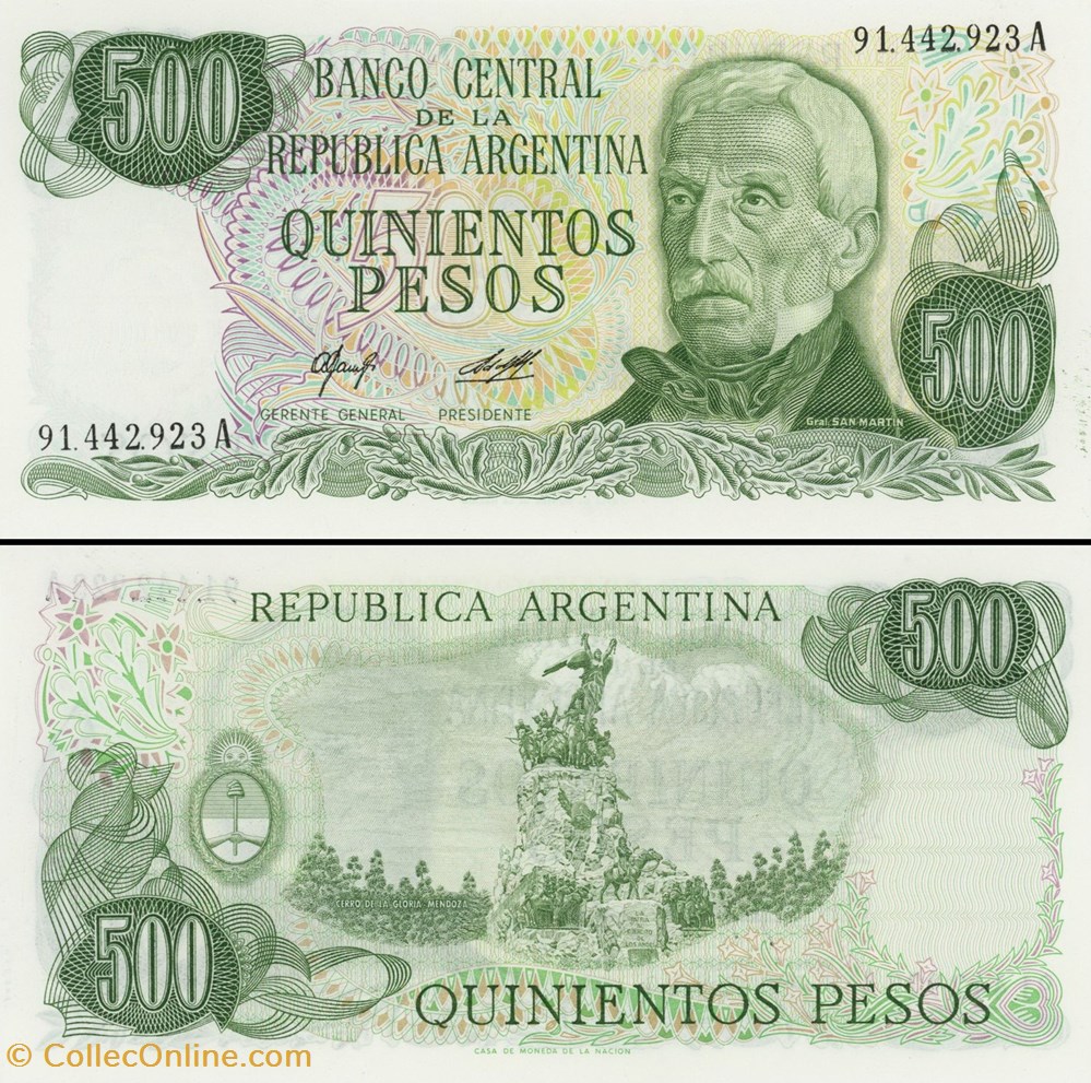 ARGENTINE - PICK 303 a2 - 500 PESOS - 1978 billets amerique du sud argentine pick 303 a2 500 pesos 1978
