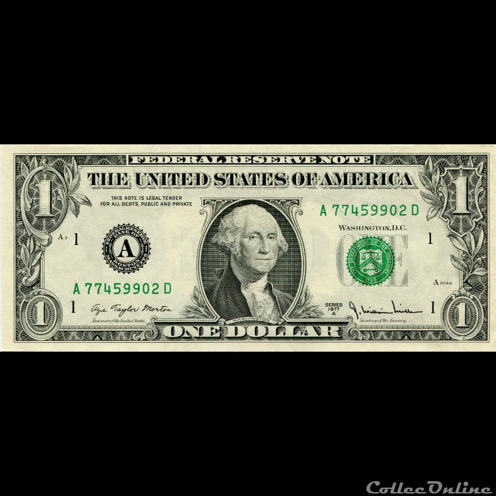 billets amerique du nord etats unis a 1 federal reserve notes small size 1977a series