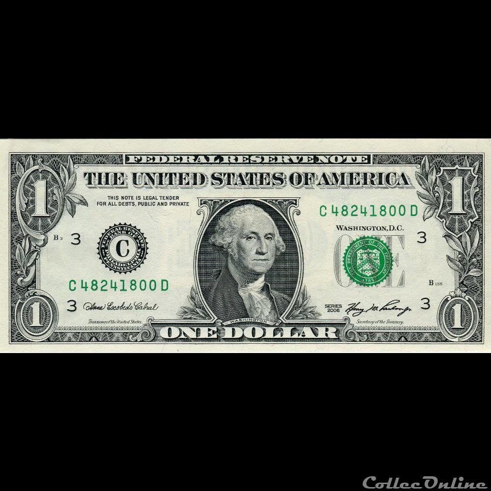 C- 1$ Federal Reserve Notes - Small Size 2006 Series billet amerique du nord etat uni c 1 federal reserve notes small size 2006 series