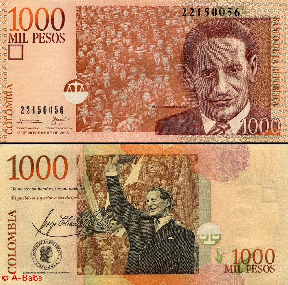 COLOMBIE - PICK 456 a - 1 000 PESOS COLOMBIEN - 2005 billets amerique du sud colombie pick 456 a 1 000 pesos colombien 2005
