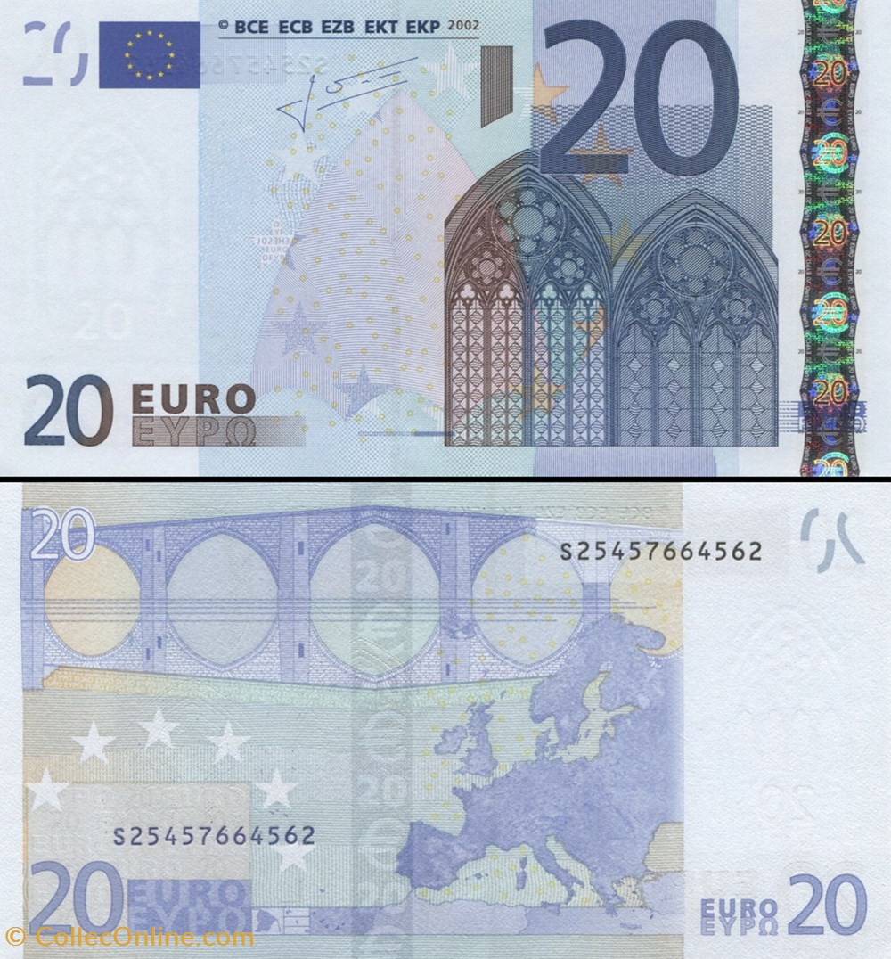 20 EUROS - SIGNATURE TRICHET - PICK 10 S - ITALIE billets 20 euros signature trichet pick 10 s italie