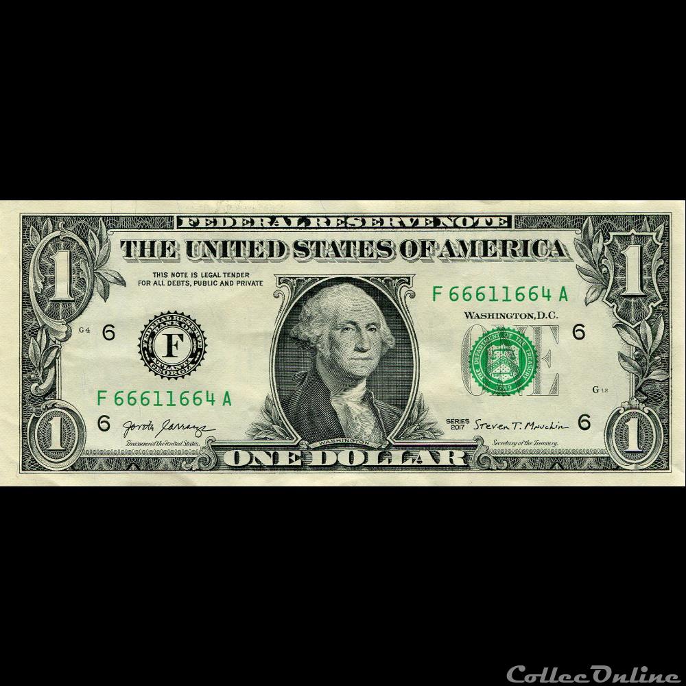 F- 1$ Federal Reserve Notes - Small Size 2017 Series billets amerique du nord etats unis f 1 federal reserve notes small size 2017 series