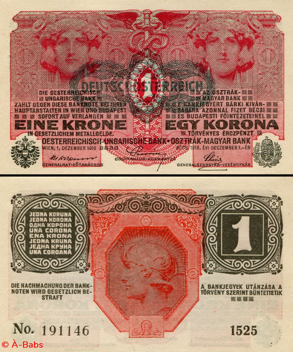 AUTRICHE - PICK 049 - 1 KRONEN - 1919 billets europe autriche pick 049 1 kronen 1919