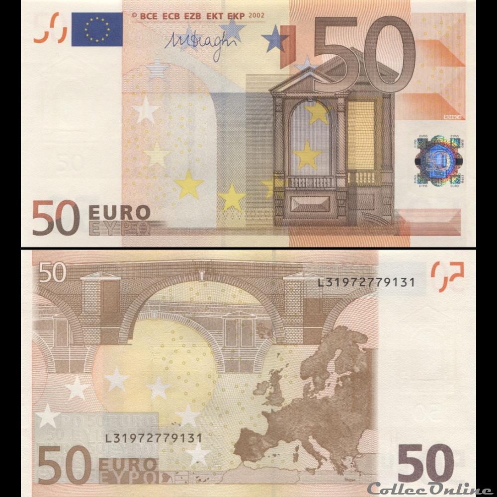 50 EUROS - SIGNATURE DRAGHI - PICK 17 L - FINLANDE billet 50 euros signature draghi pick 17 l finlande