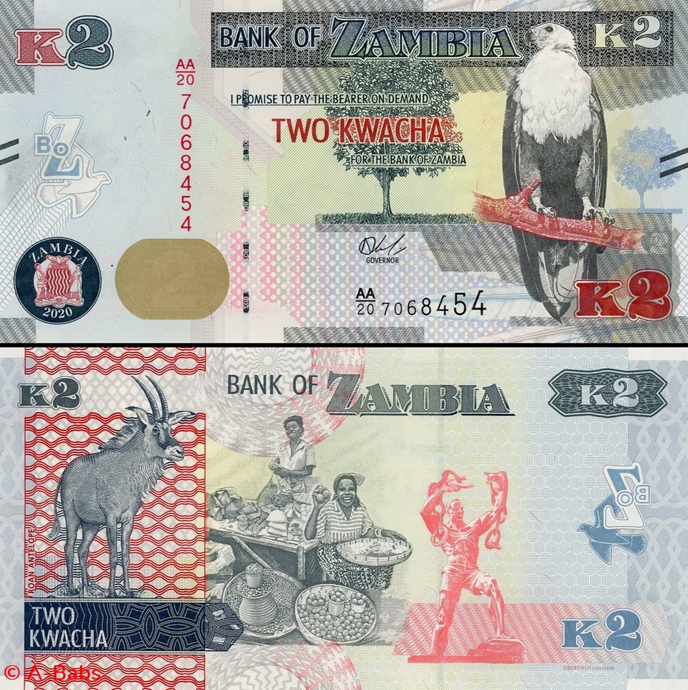 ZAMBIE - PICK 56 c - 2 KWACHA - 2020 billets afrique zambie pick 56 c 2 kwacha 2020