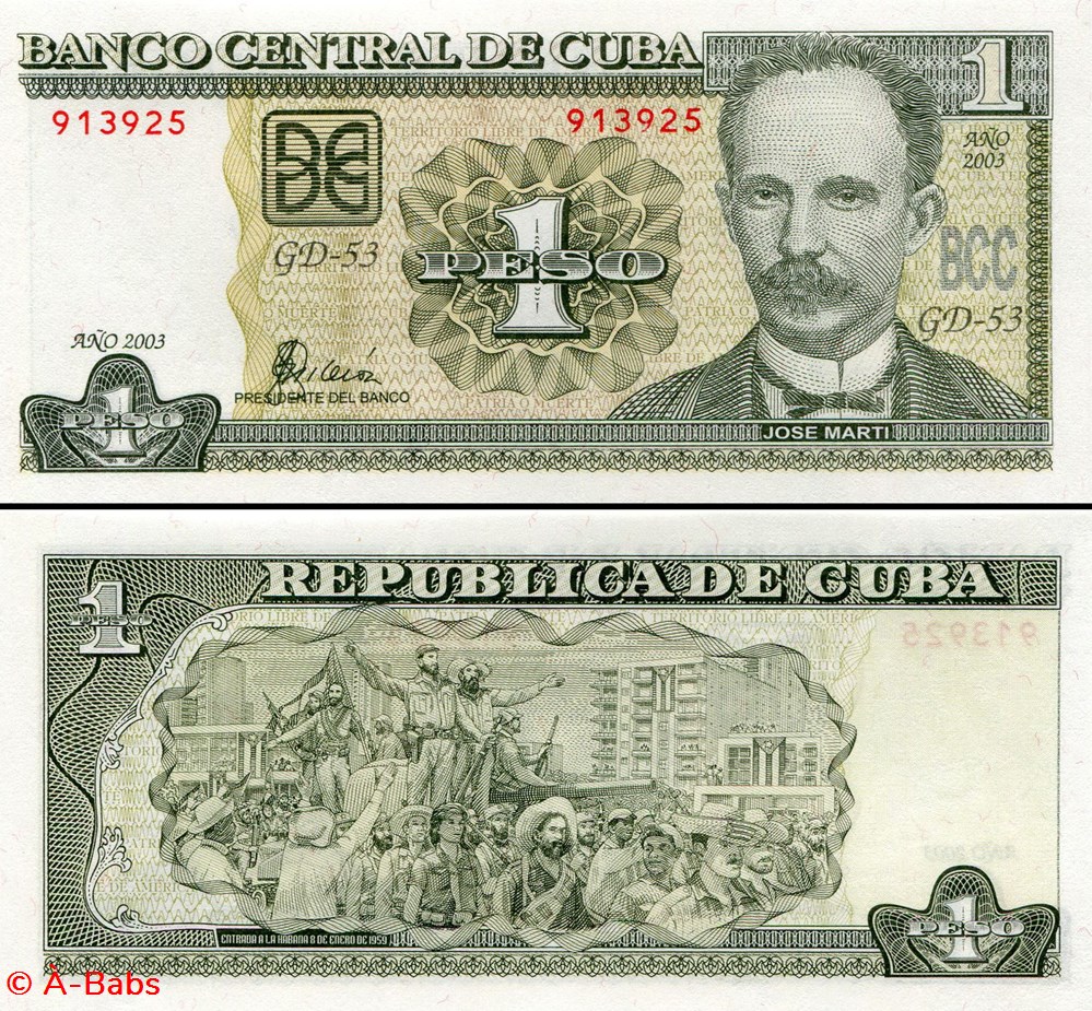 CUBA - PICK 121c - 1 PESO - 2003 billets amerique centrale et caraibes cuba pick 121c 1 peso 2003
