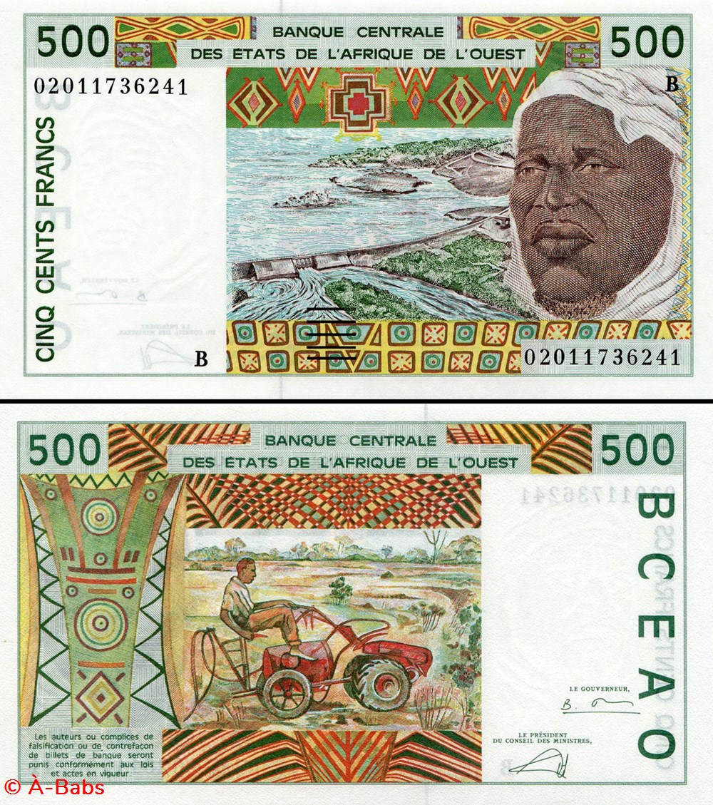 B.C.E.A.O - FRANCS CFA - BÉNIN - LETTRE B - 500 FRANCS - PICK 210 B n billets afrique b c e a o francs cfa benin lettre b 500 francs pick 210 b n