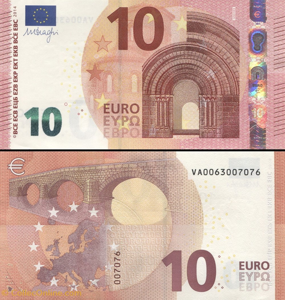 billets 10 euros signature draghi pick 21 v espagne