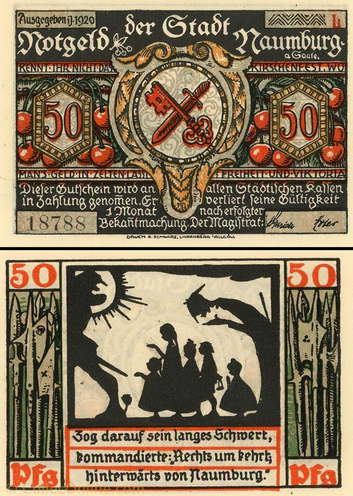 billet europe allemagne naumburg 50 pfennig